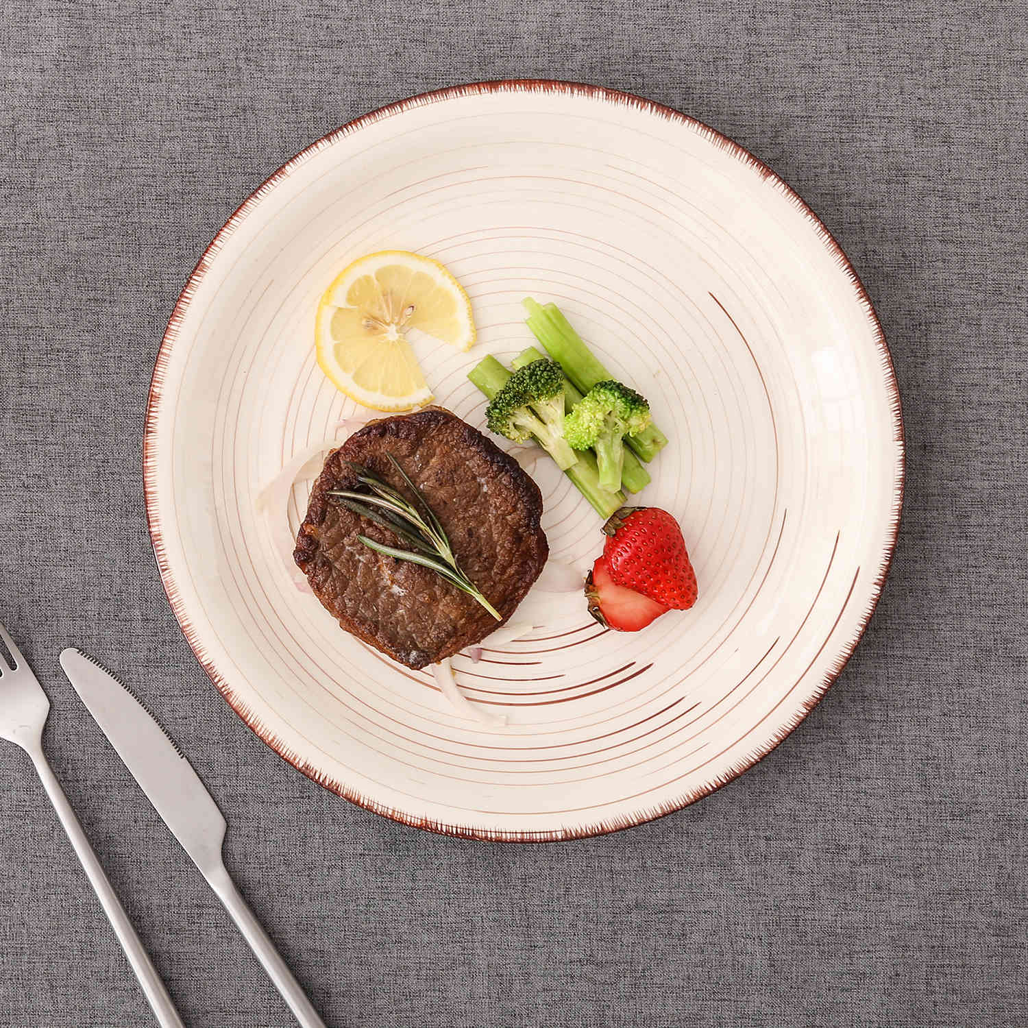 Beige Dinner Plate