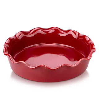 Molde para tarta acanalado de color rojo cereza