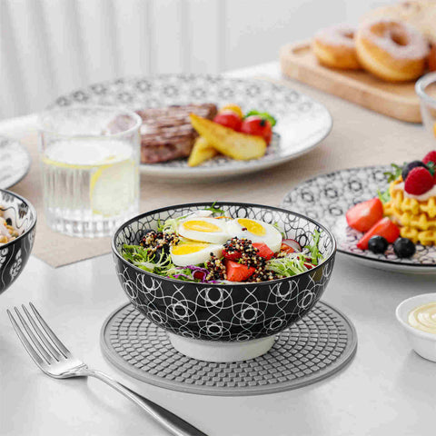 Asian Inspired Japanese Style Haruka 12 Piece Porcelain Dinnerware Set with Bowls-vancasso