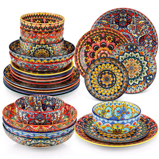 Lumi 24 Piece Dinnerware Set with Double-Sided Bowls
