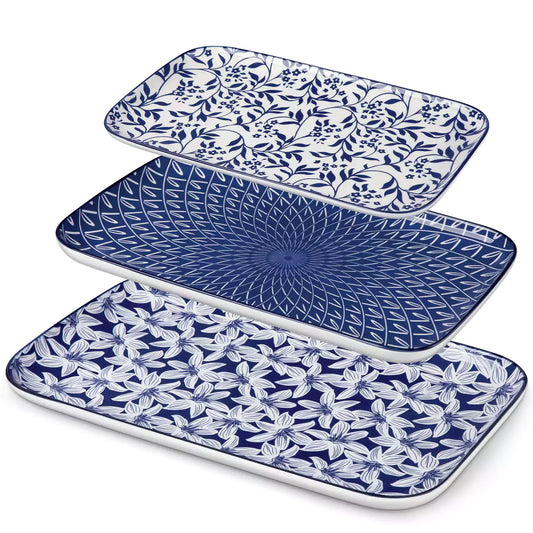 Selene serving platters Set A on dining table with assorted appetizers - fresh fruits - and pastries for elegant entertaining 1500
