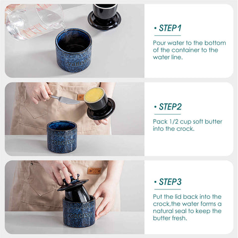 Starry Butter Crock