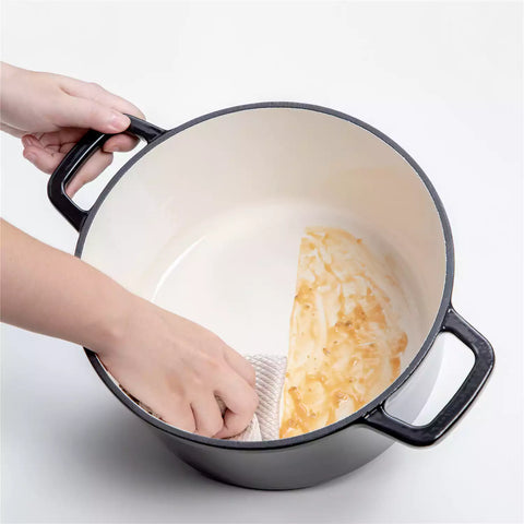 Velaze 6qt Enameled Cast Iron Round Dutch Oven With Lid - Featuring A Durable Enamel Finish - Ideal For Slow Cooking - Baking - And Braising - Black