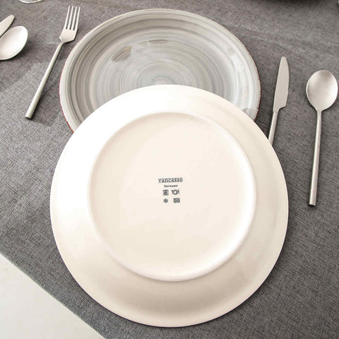 Grey Dinner Plates Set