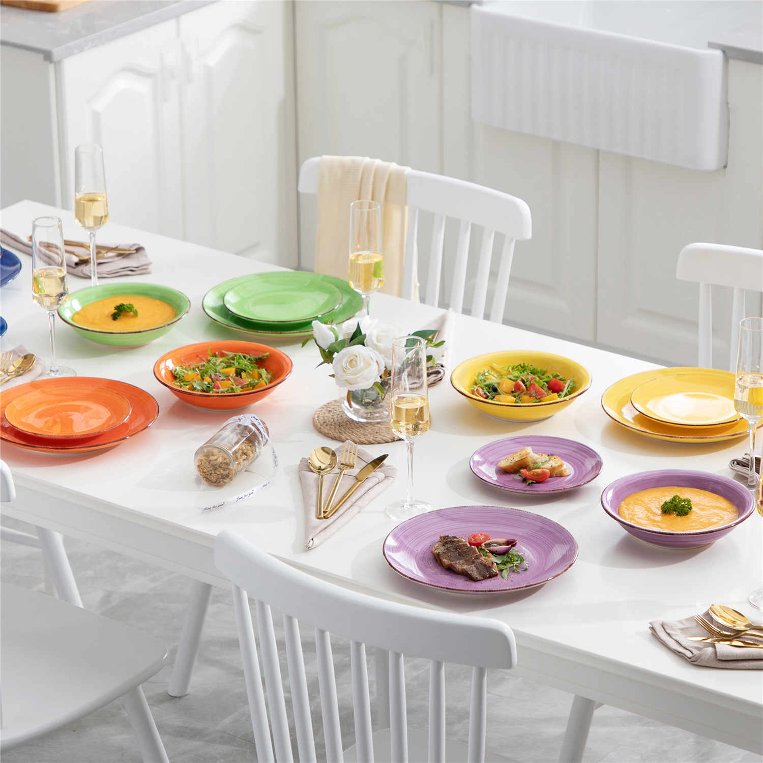 Multicolor dinnerware set