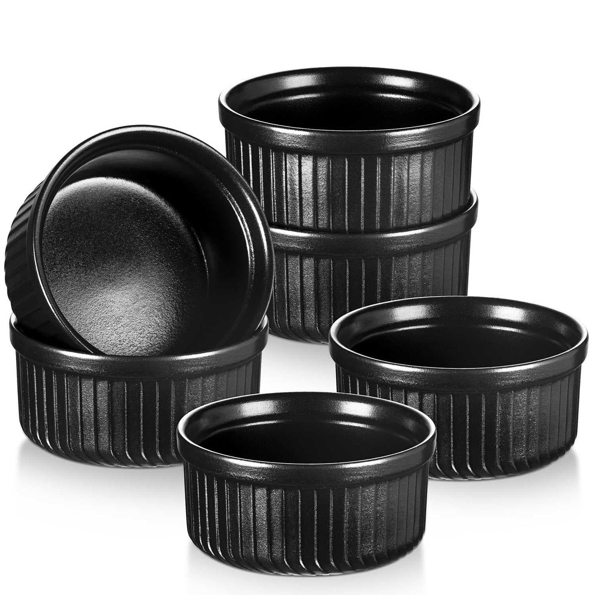 Schwarze Auflaufförmchen im 6er-Set