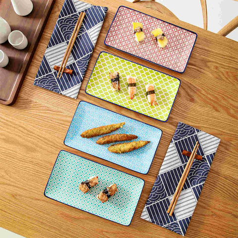 Macaron Rectangular Plates Set of 4