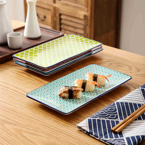 Macaron Rectangular Plates Set of 4