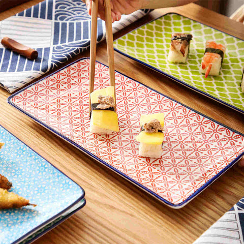 Macaron Rectangular Plates Set of 4