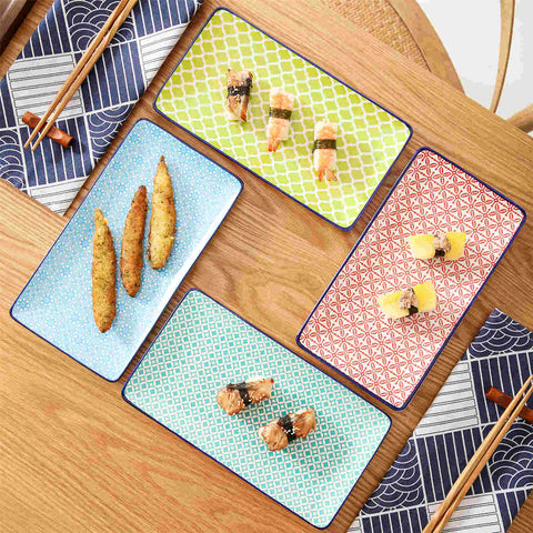Macaron Rectangular Plates Set of 4