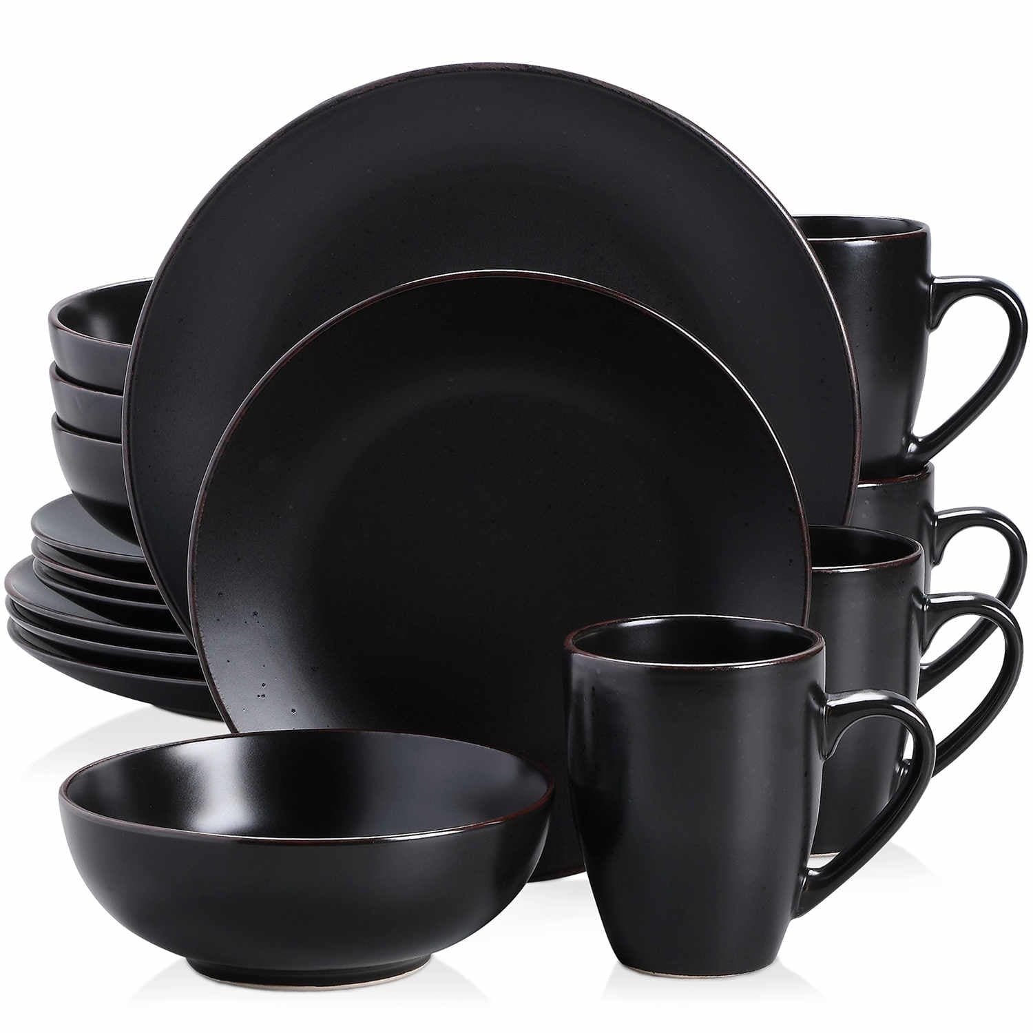 Black rustic dinnerware sets