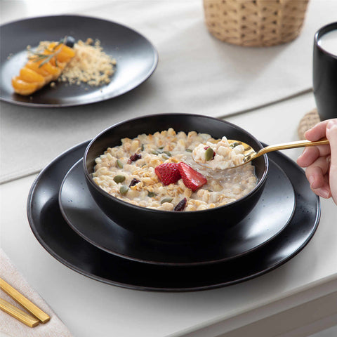 Black rustic dinnerware sets