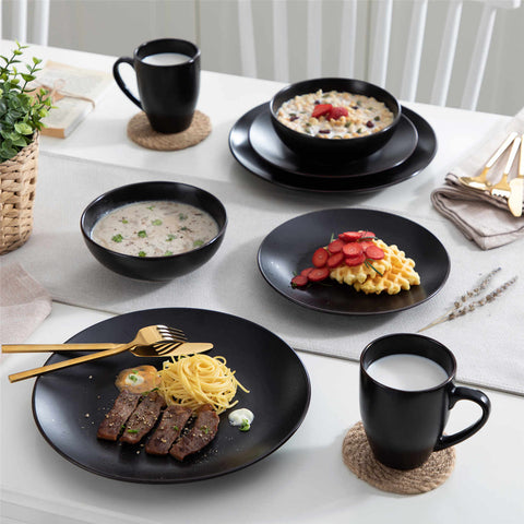 Black rustic dinnerware sets