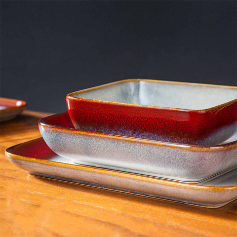 Stern 16 Piece Red Square Dinnerware Set